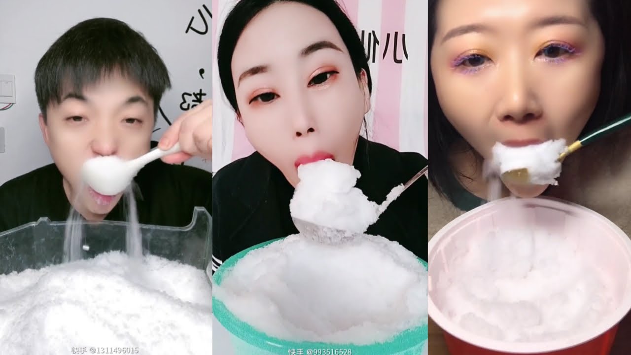 FLUFFY WHITE SOFT POWDERY SPOONFULS & CHUNKS ICE EATING ASMR | FREEZER FROST & SHAVED ICE