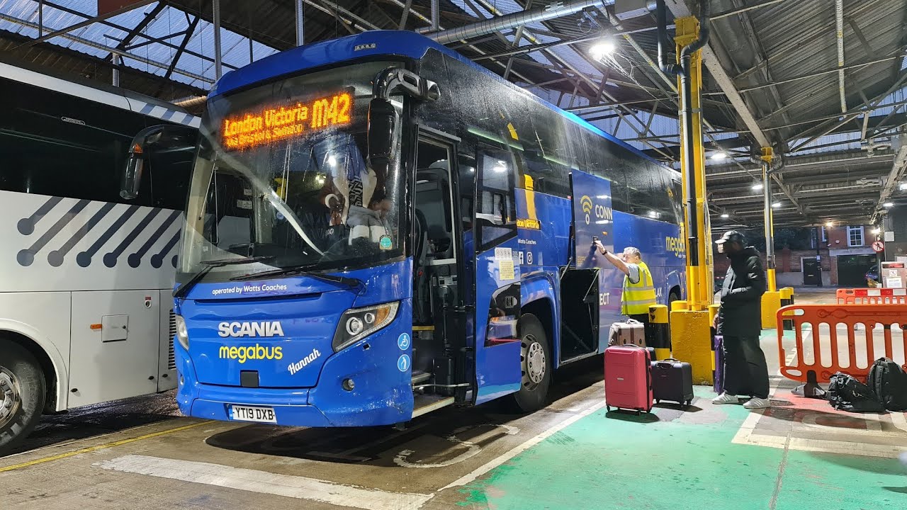 Watts Coaches Higer Touring Scania K410 YT19 DXB on m42 to Victoria