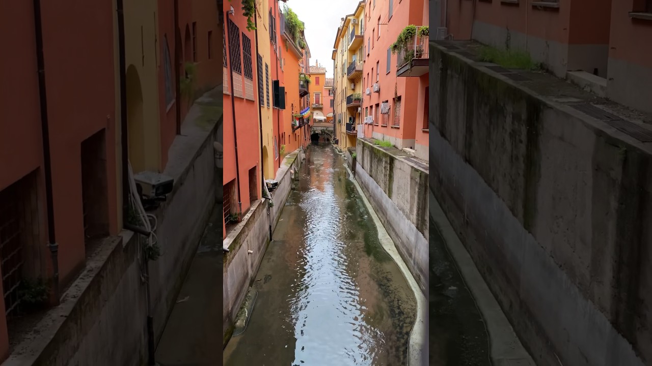 Beautiful view in Bologna Italy 🇮🇹 Hidden La Piccola Venezia Small Venice #italy #italia #travel