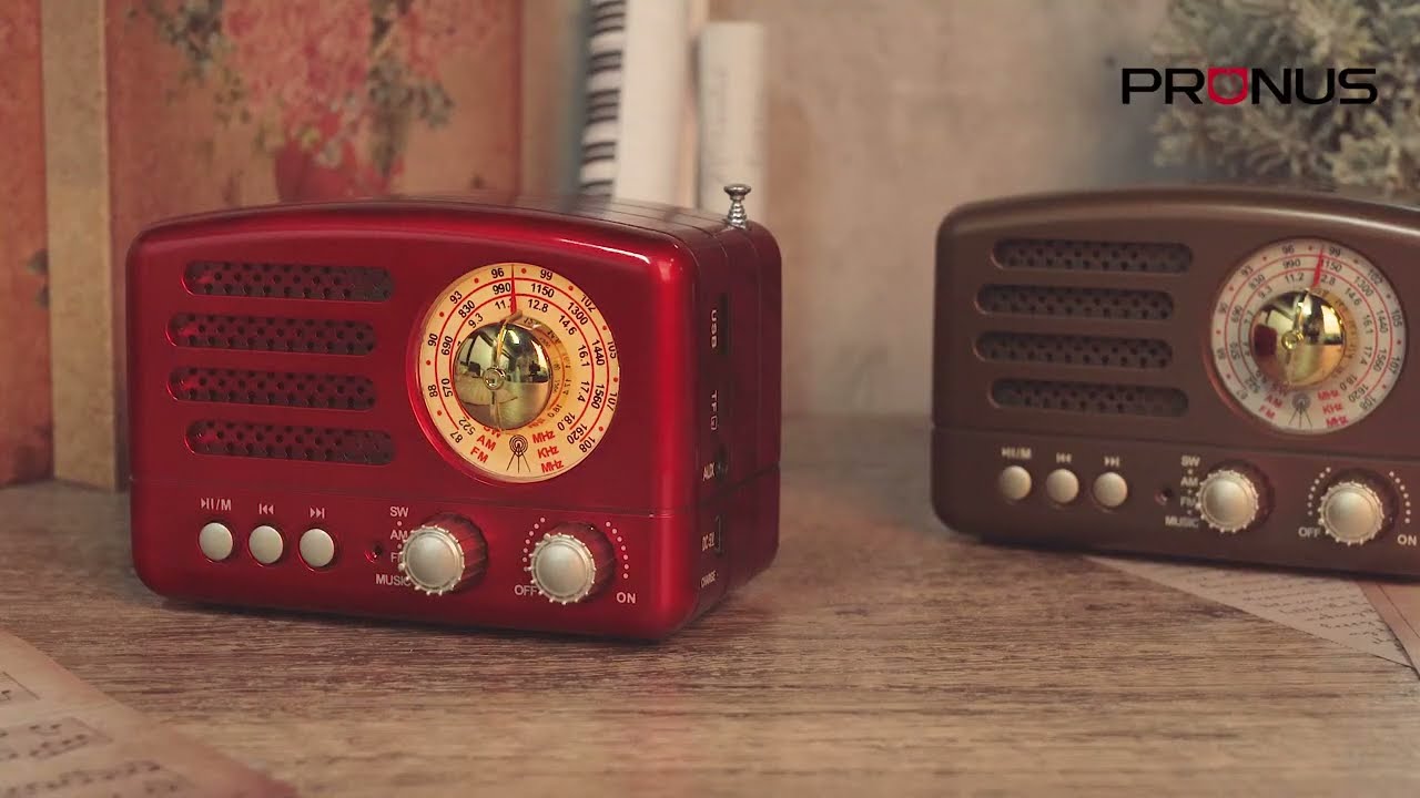 PRUNUS Radio J-160 Retro Bluetooth Speaker with FM AM SW Radio Function and Support TF Card And USB