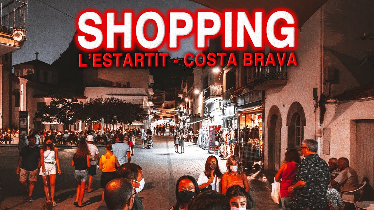 Summer night Shopping in L'Estartit, Costa Brava, Spain.