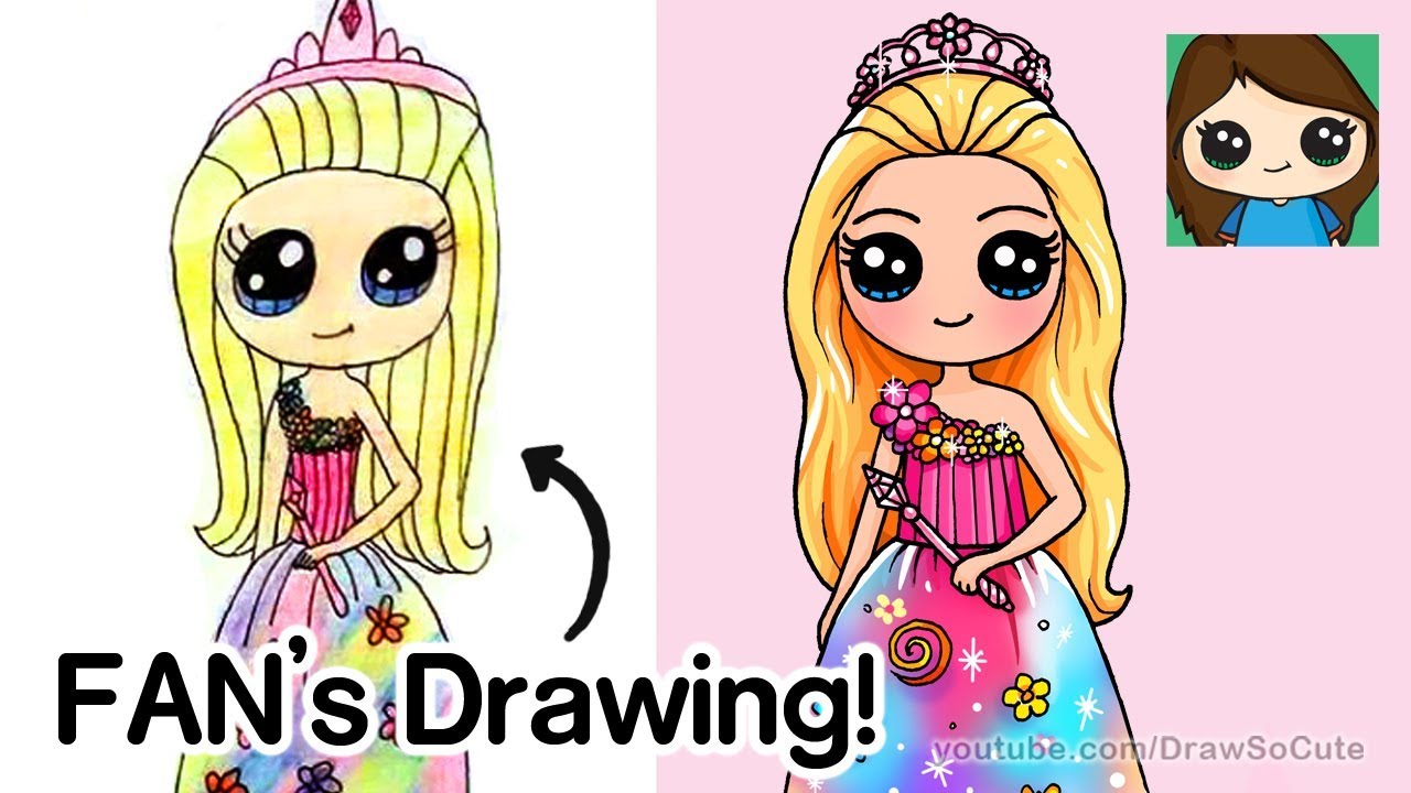 Drawing a FAN'S DRAWING | Barbie Princess