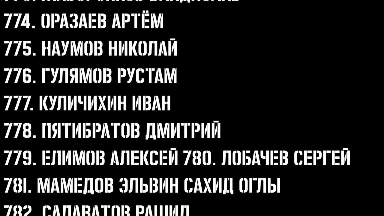 Список умерших на войне. 17.05.2024