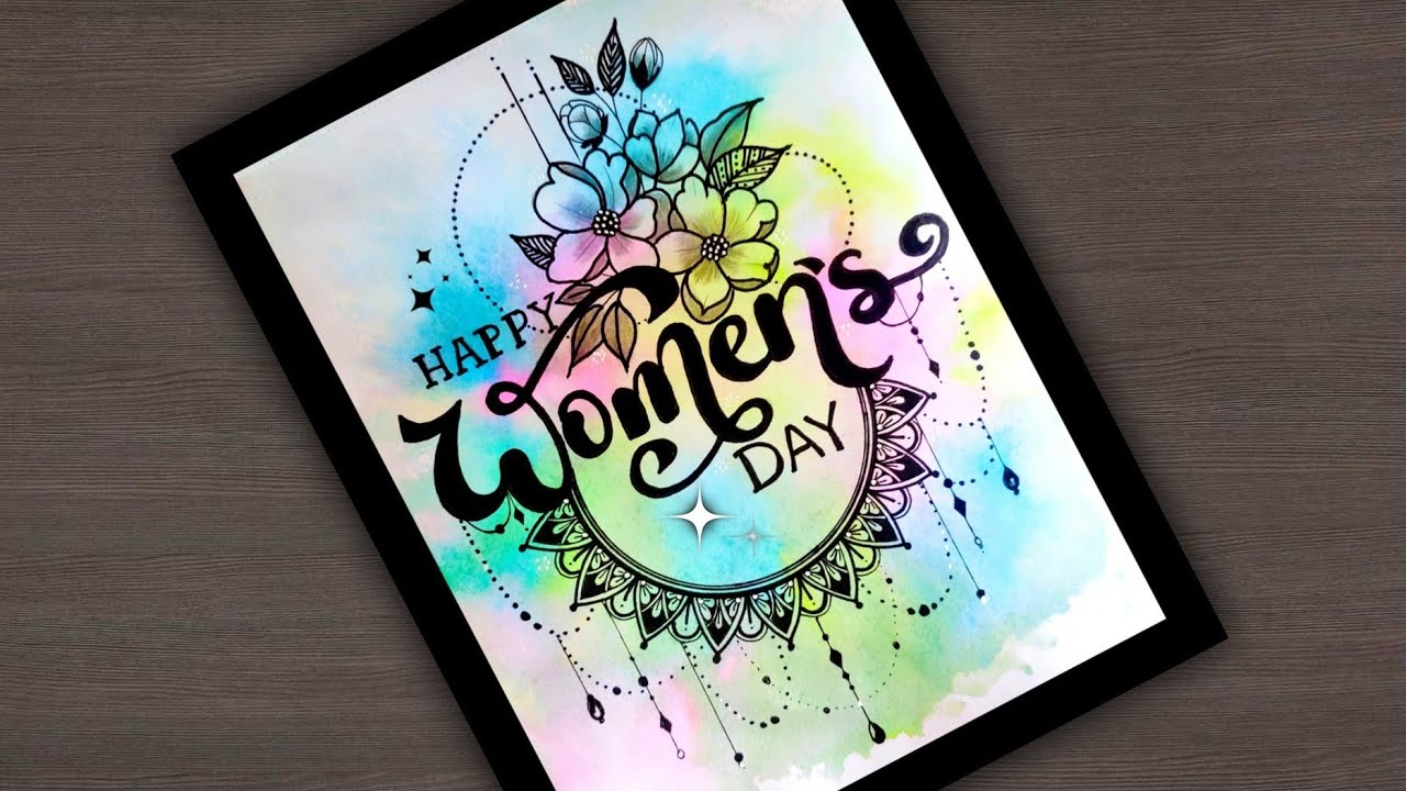 women's day mandala art|women's day drawing|flower mandala art |watercolor @VennilaYLCreations