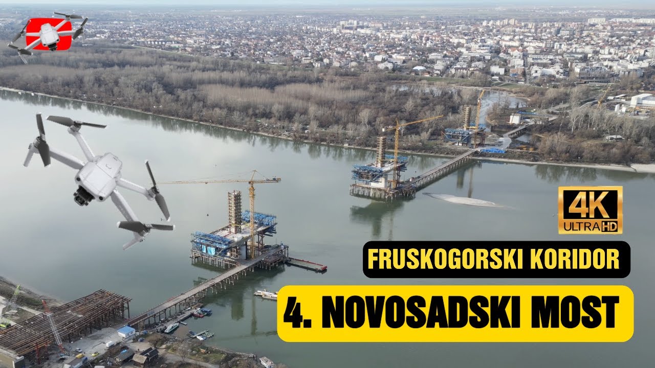 4. novosadski most na Dunavu - Sremska Kamenica, januar 2026 (dron video) 