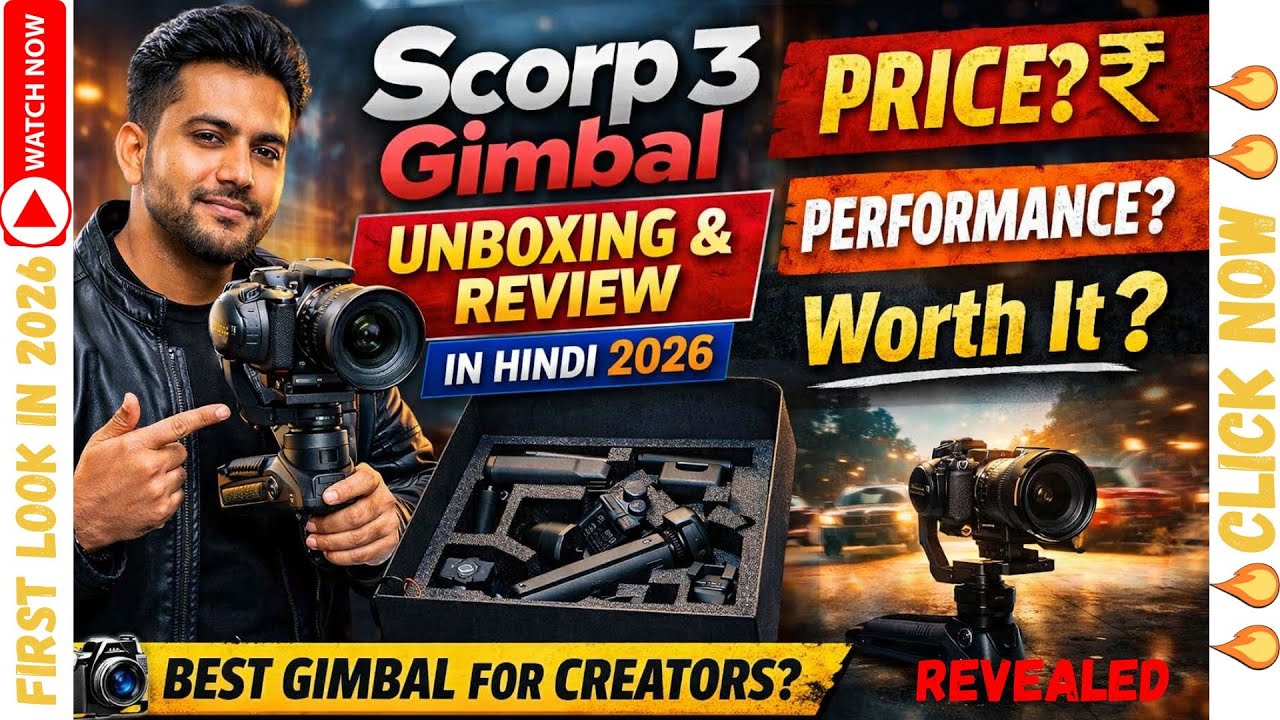 Scorp 3 Gimbal Unboxing & Review in Hindi 2026 | Price & Performance full Video #Scorp3GimbalReview