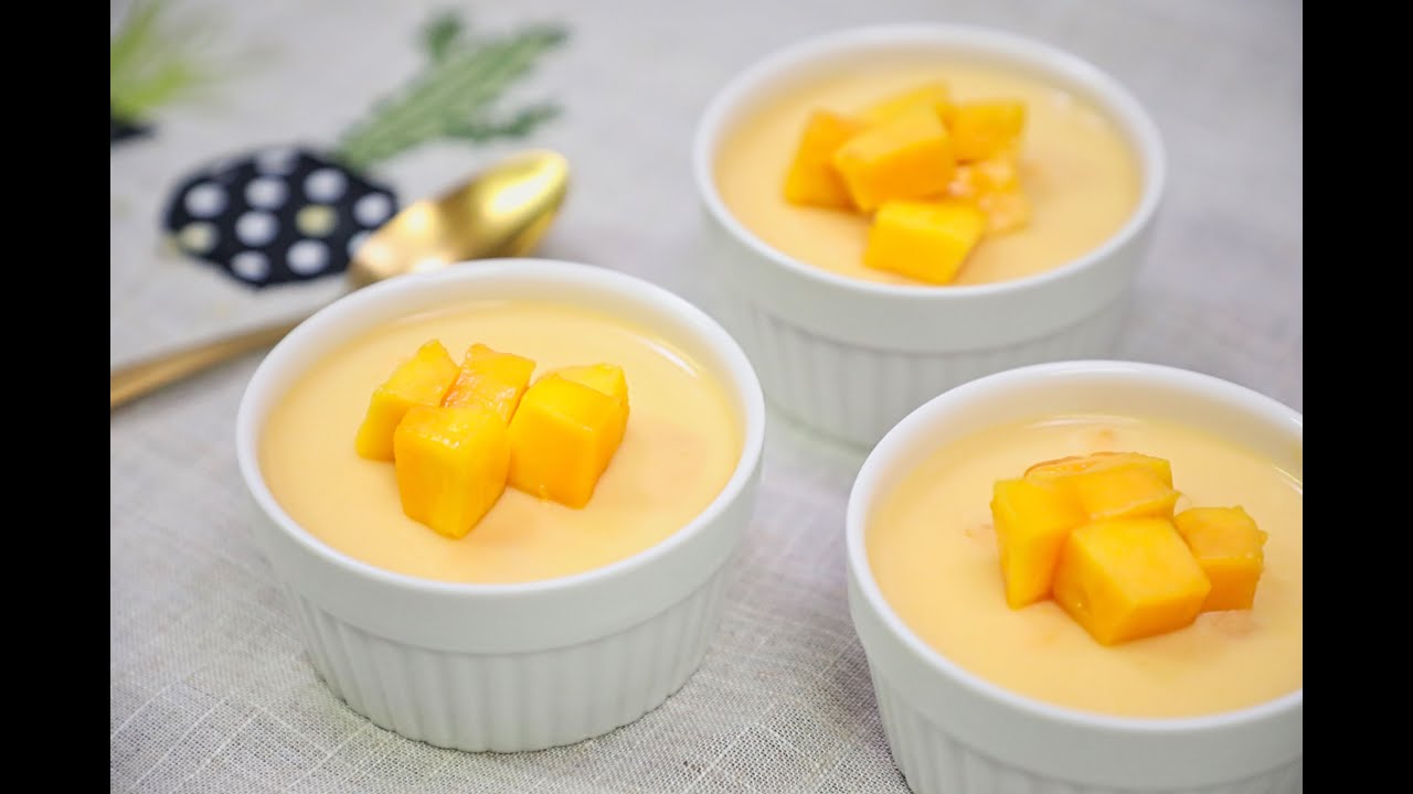 芒果布甸 (芒果布丁) | Mango Pudding Recipe | Recette de pudding à la mangue