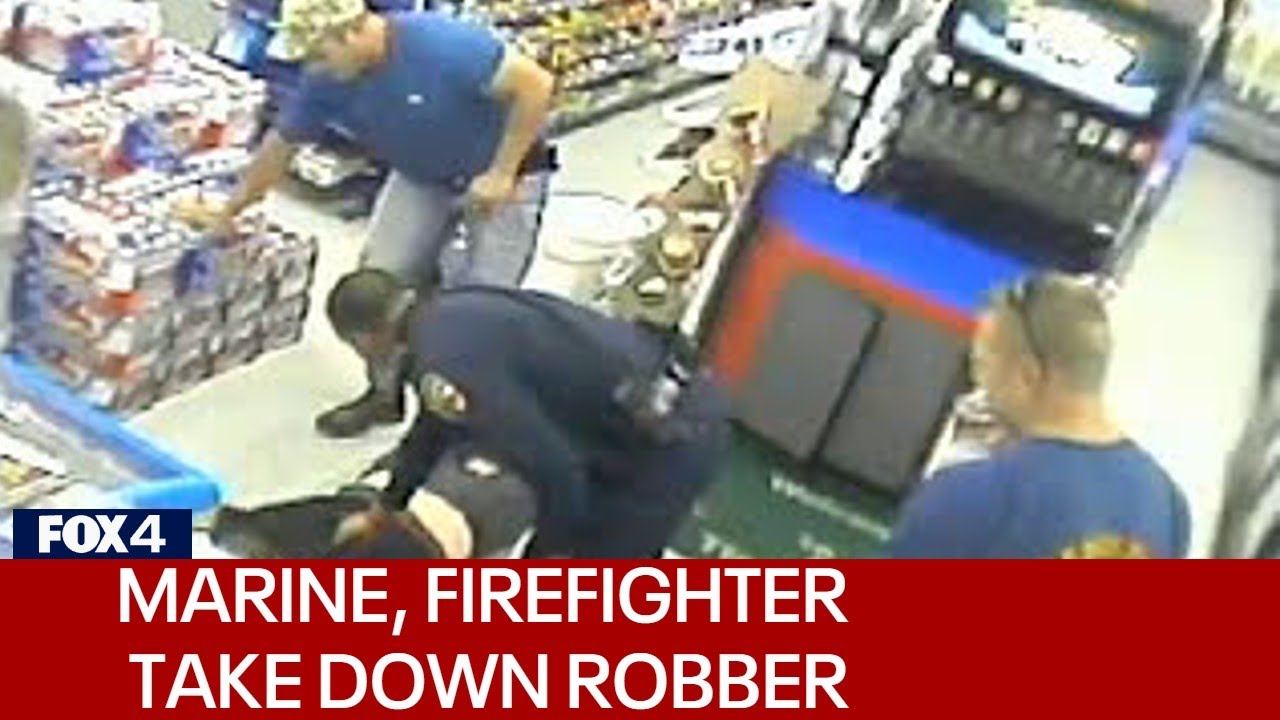 Mansfield Marine and firefighter takes down armed robber
