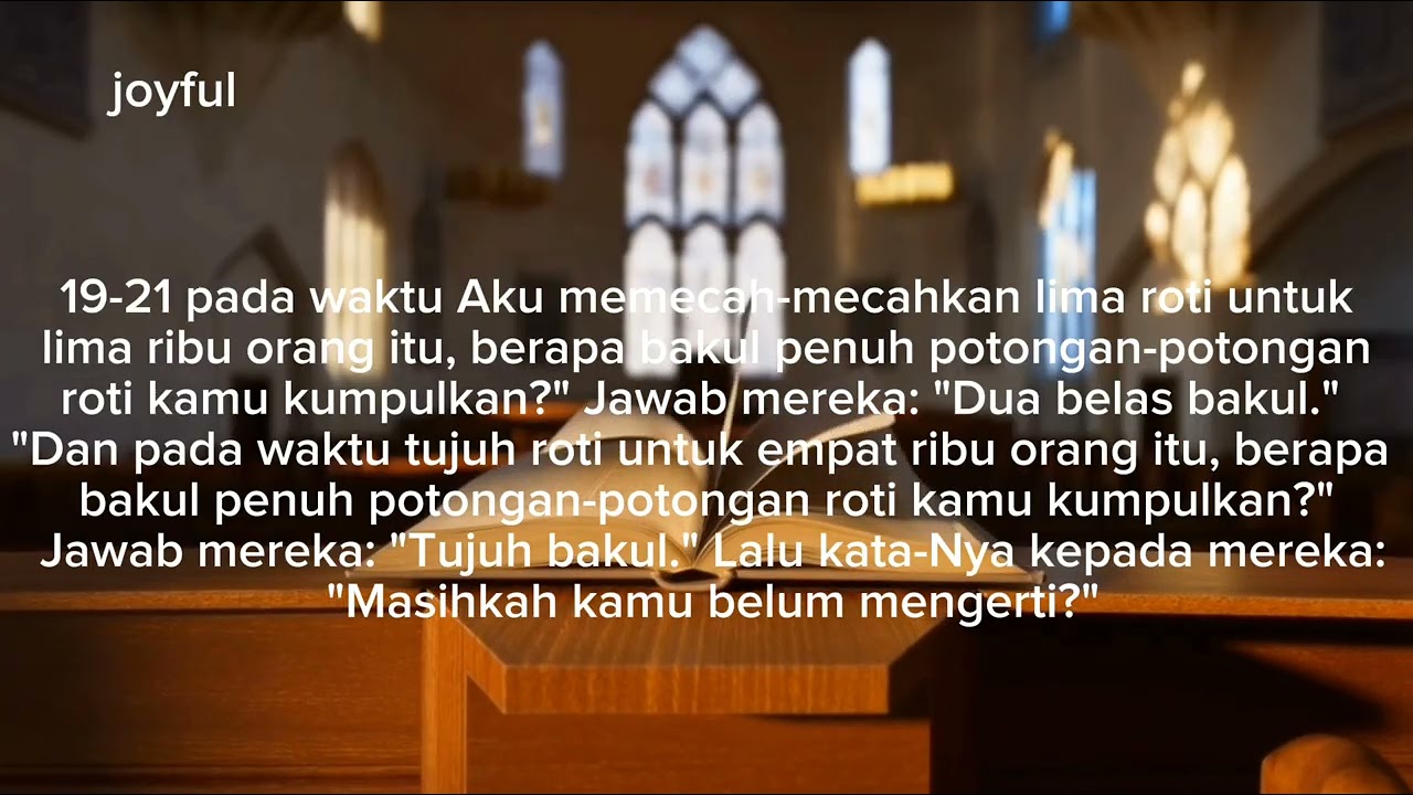 Pembacaan Alkitab harian.Markus 8