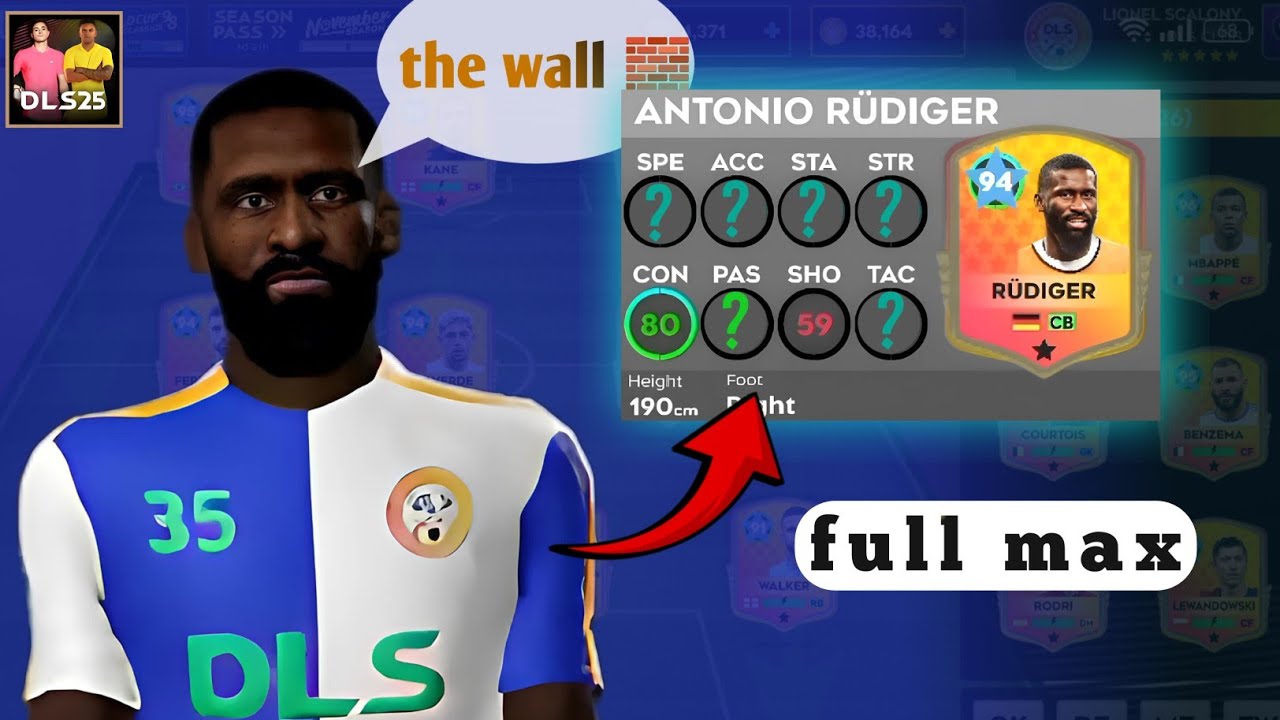 Antonio Rudiger 94 MAX UPGRADE💥 || DLS 25 