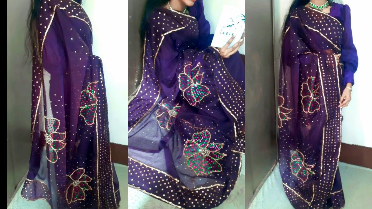 Hand Emblished Saree Design ||Trending Saree Design #design #saree #youtube