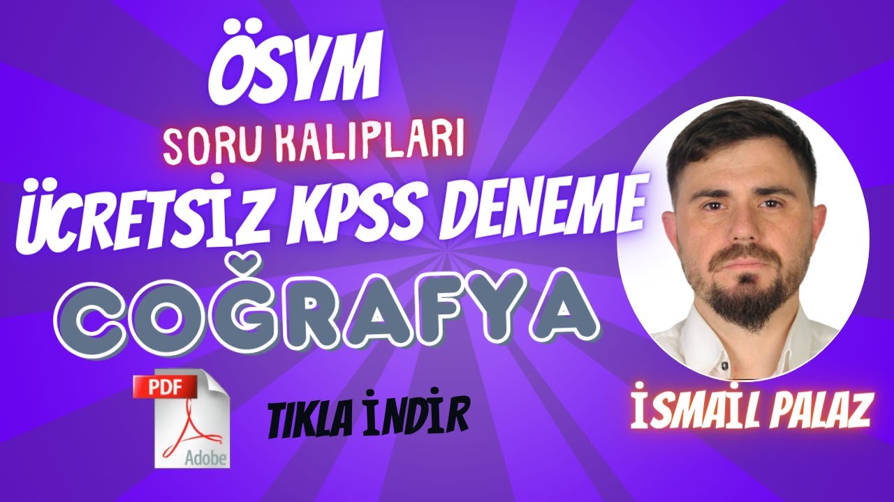 KPSS COĞRAFYA DENEME 2024 | 2021 YILI SORU KALIPLARI | ÜCRETSİZ KPSS DENEME 3