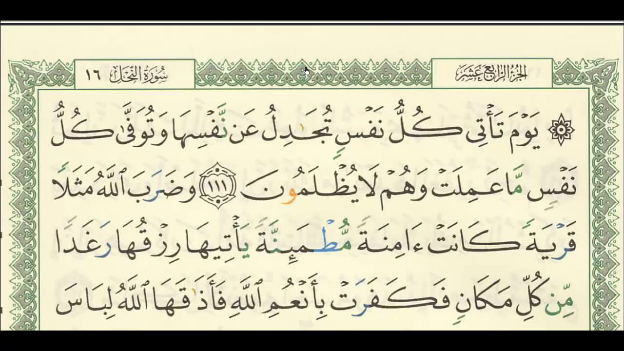شرح + تفسير - لسورة النحل من آية ( ١١١ ) إلى آية ( ١١٨ ) - للشيخ : فهد العمار .