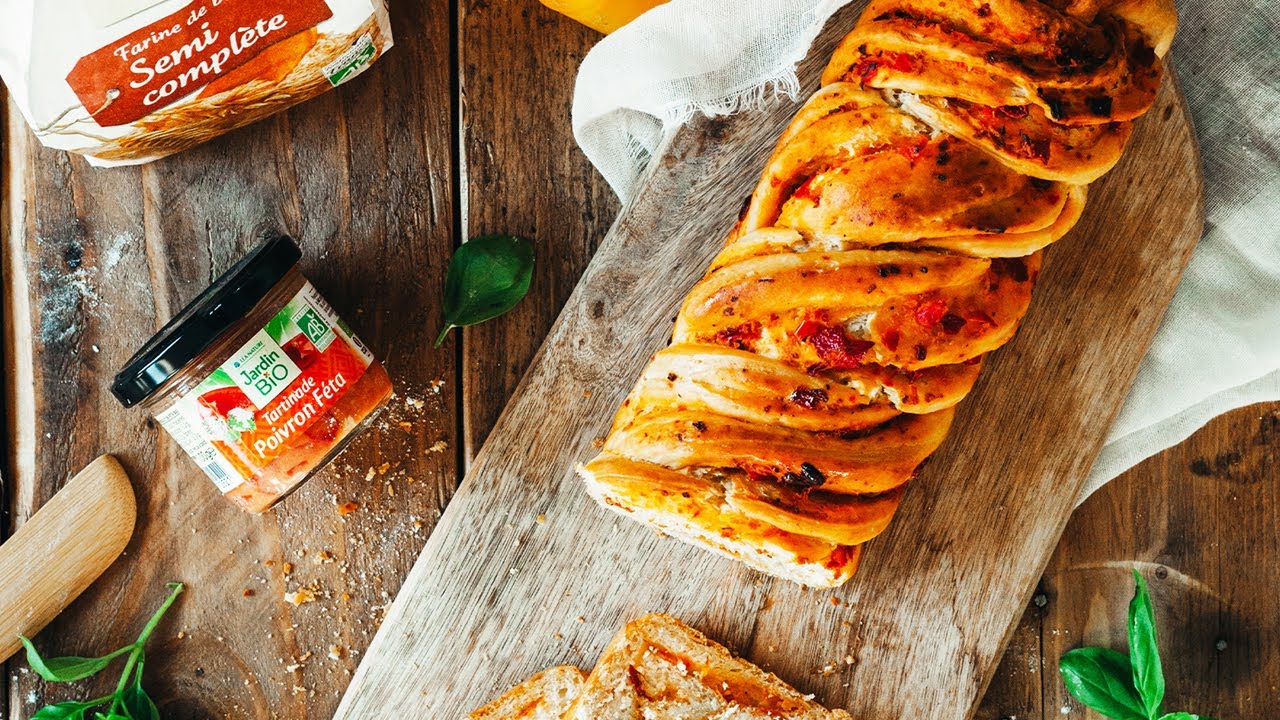 Recette de brioche sal&eacute;e aux poivrons bio Jardin BiO &eacute;tic