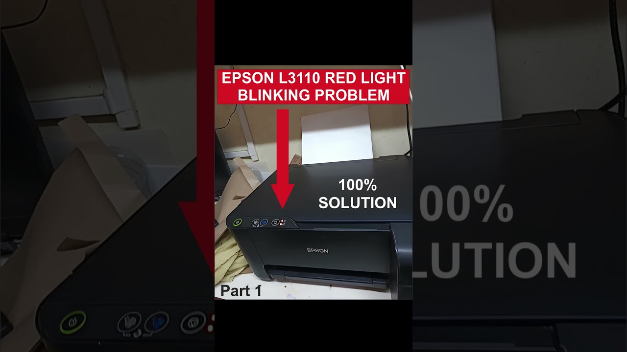 EPSON L3110 RED LIGHT BLINKING PROBLEM  #epson  #problem #solution #youtubeshorts