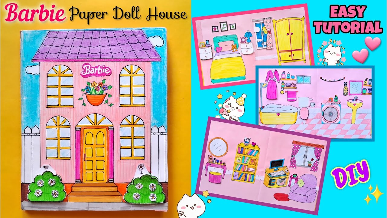 How to make a Barbie Paper Doll House 💒💖 | TUTORIAL