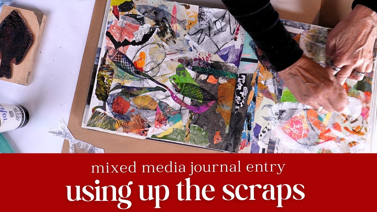 Using Up Scraps | Mixed Media Art Journal Entry (Full Length, No Talking)