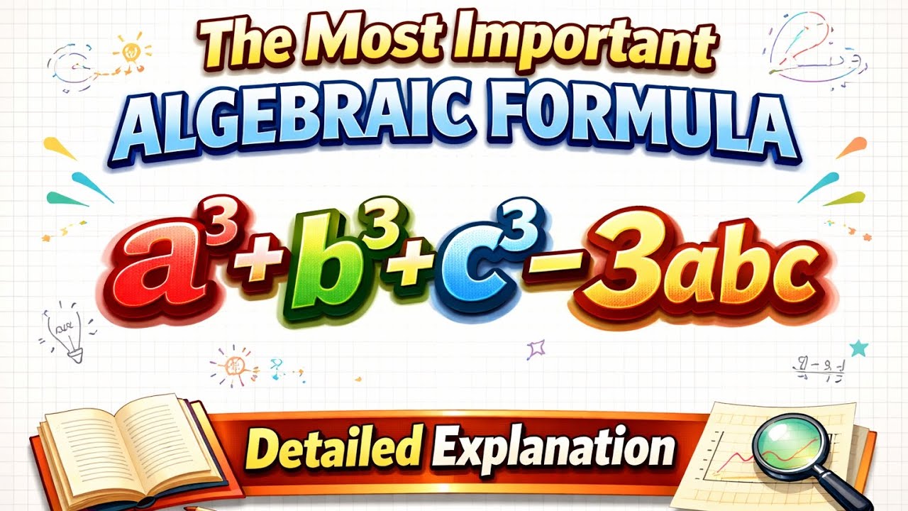 The most important algebraic formula a³+b³+c³-3abc | Important for Ssc and Railway #ssc #viral