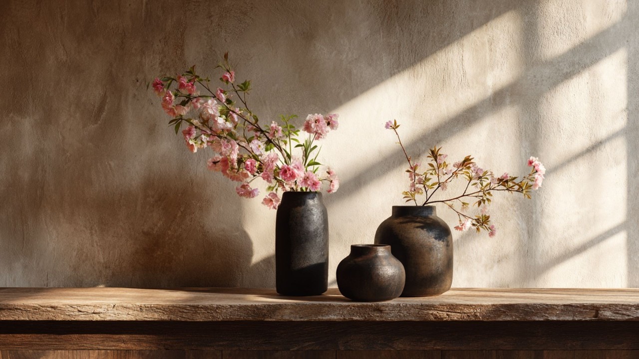 Spring Cherry Blossom Still Life Minimalist Botanical Art Screensaver for The Frame TV