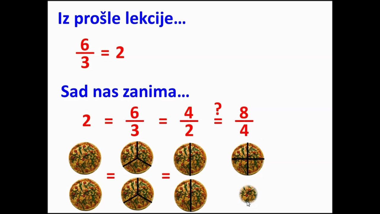 Pretvaranje prirodnog broja u razlomak (cjelina Razlomci, 5. razred)