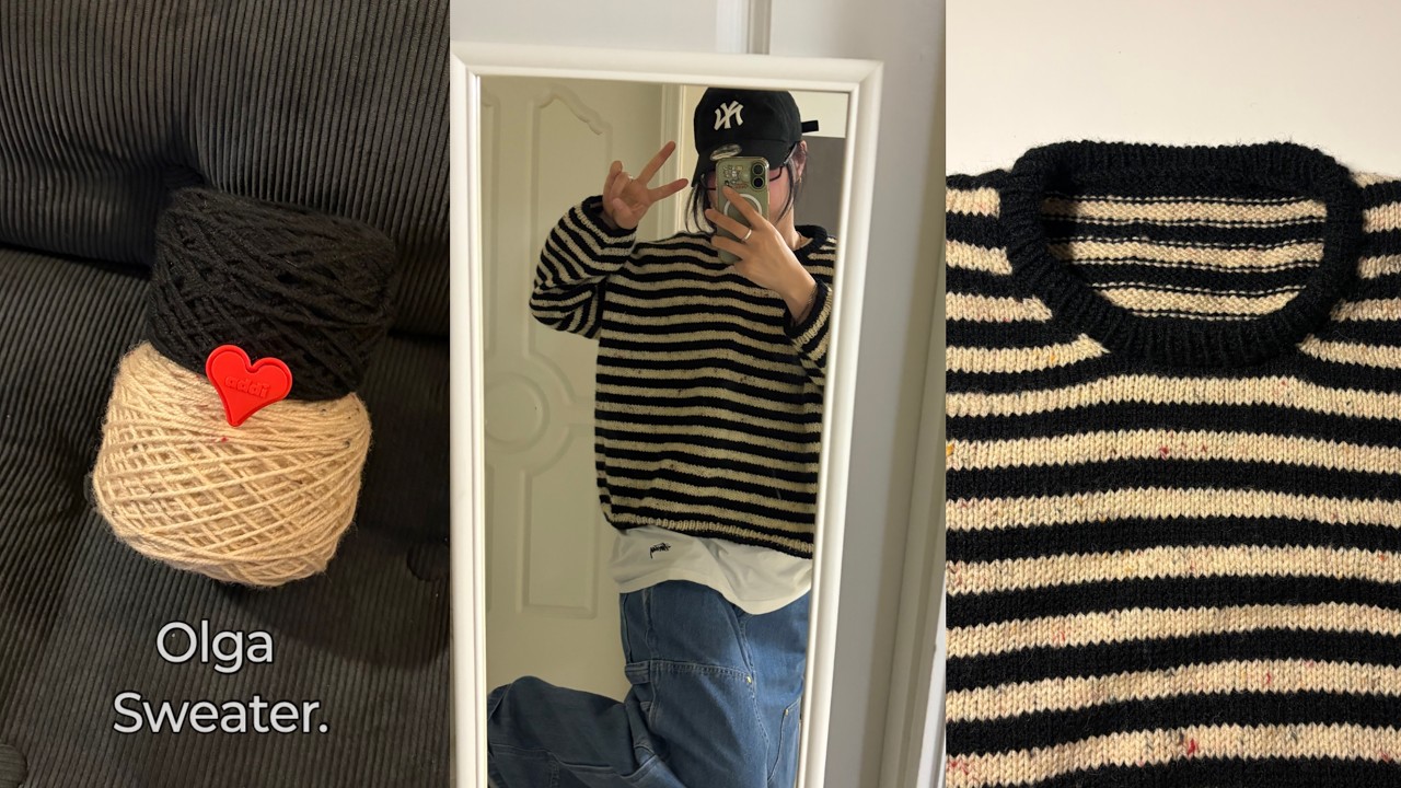 [knitting vlogㅣ올가스웨터 or 올가미스웨터.🤍🖤ㅣolga sweater]