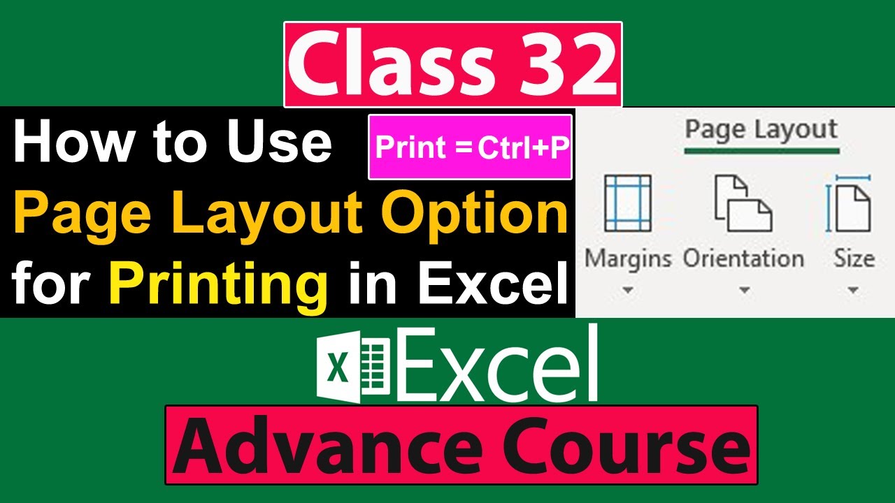 How to Use Page Layout Option for Printing in Excel in Urdu - Class No 32