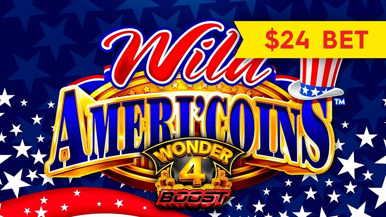 HUGE WIN! Wonder 4 Boost Wild Ameri'Coins Slot - up to $24 Max Bets!