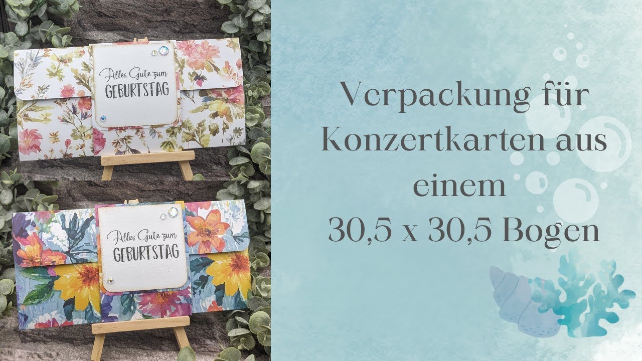 schnelle Verpackung f&uuml;r Konzertkarten aus einem 30,5 x 30,5 cm Bogen - ohne Abschnitte/Papierreste