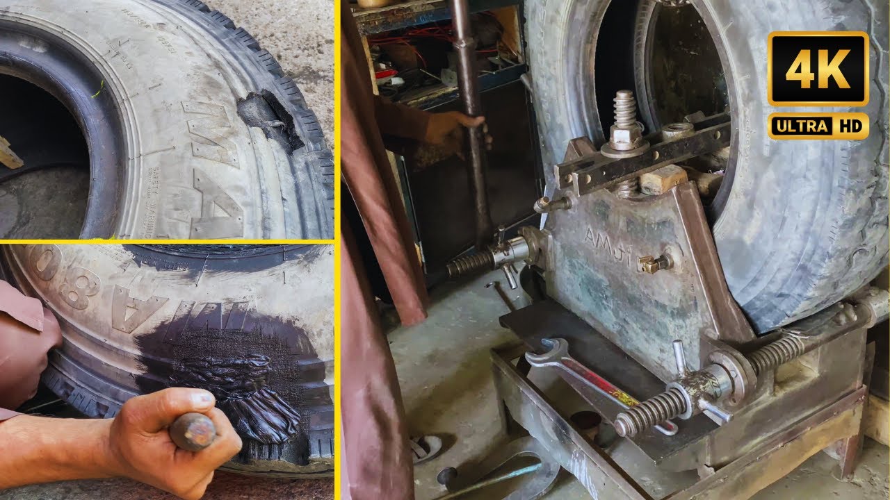 Truck Tire Repair Full Process Video | Tire Vulcanizing Machine | Mactech Pakistan