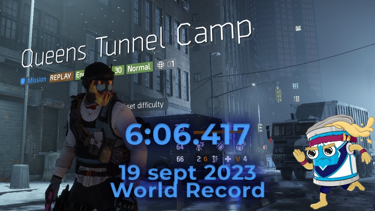 The Division - Queens Tunnel Camp 6:06.417 (Solo Any%) (WR 19 sept 2023)