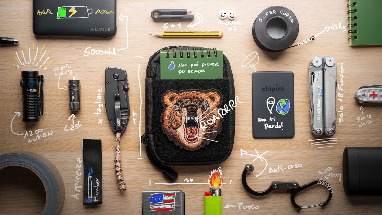 Kit tascabile - 16 accessori da avere sempre con se