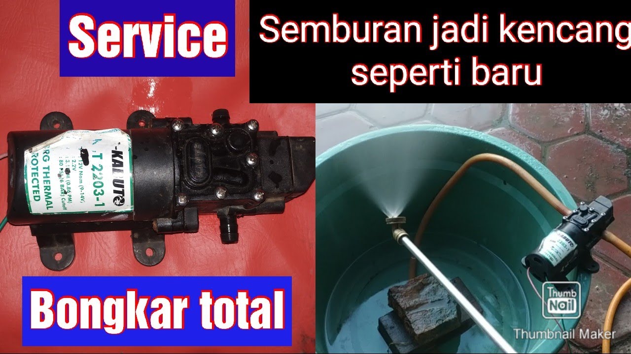 Cara service memperbaiki pompa sprayer tangki semprot elektrik