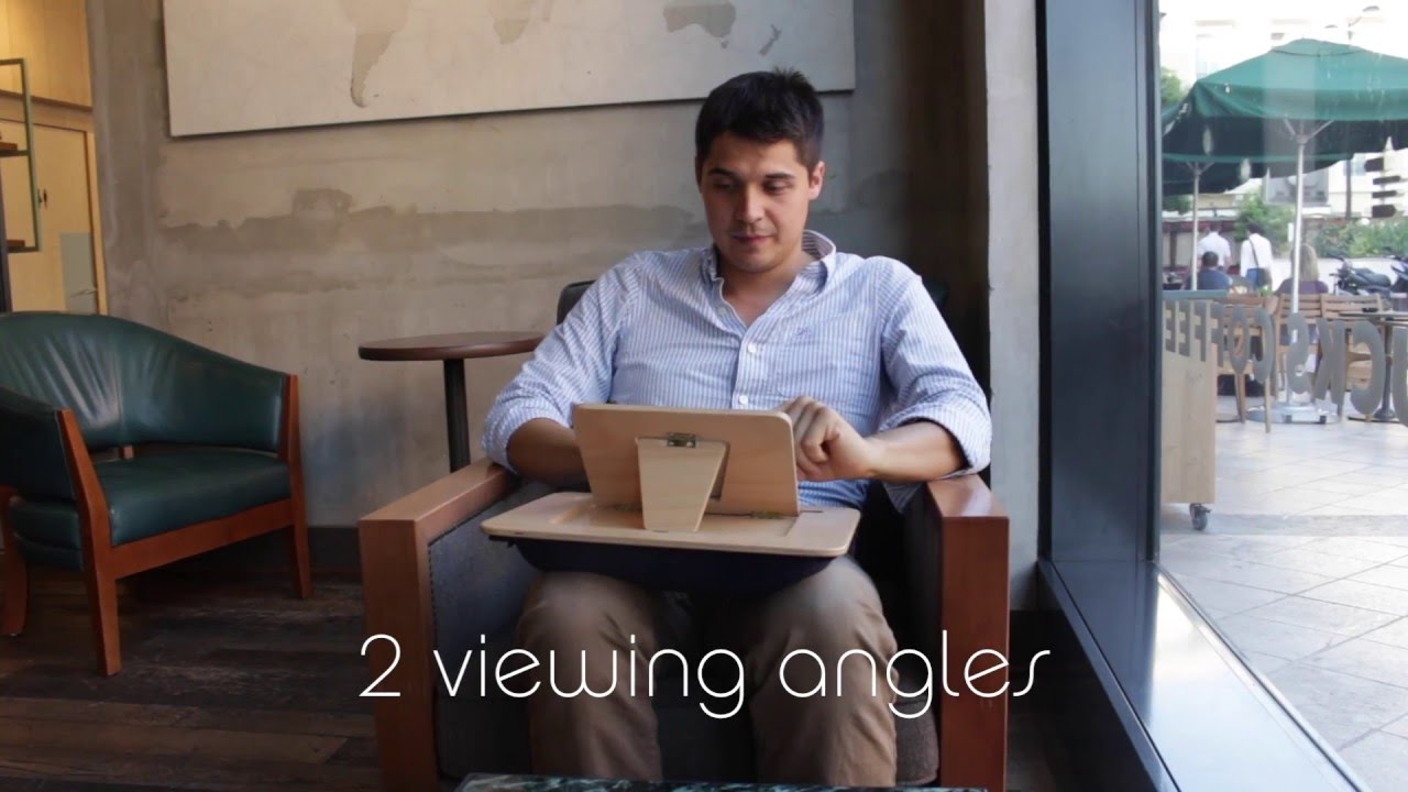 3-in-1 Ergonomic Wood Lap Desk for iPad, Tablets, PC & Books - PadTopper
