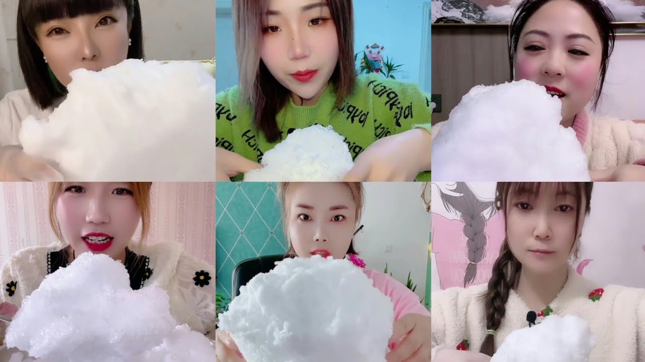 ASMR WHITE SHAVED ICE BY IQ YY A QIANI WXW SEEME #asmr #ice #kwai #whiteice #asmreating
