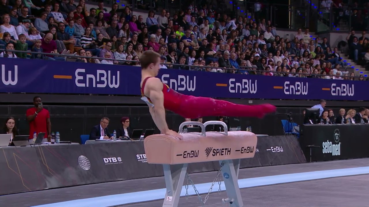 Nicola Cuyle Belgien Pauschenpferd EnBW DTB Pokal 2024 Mixed Cup Stuttgart Turnen