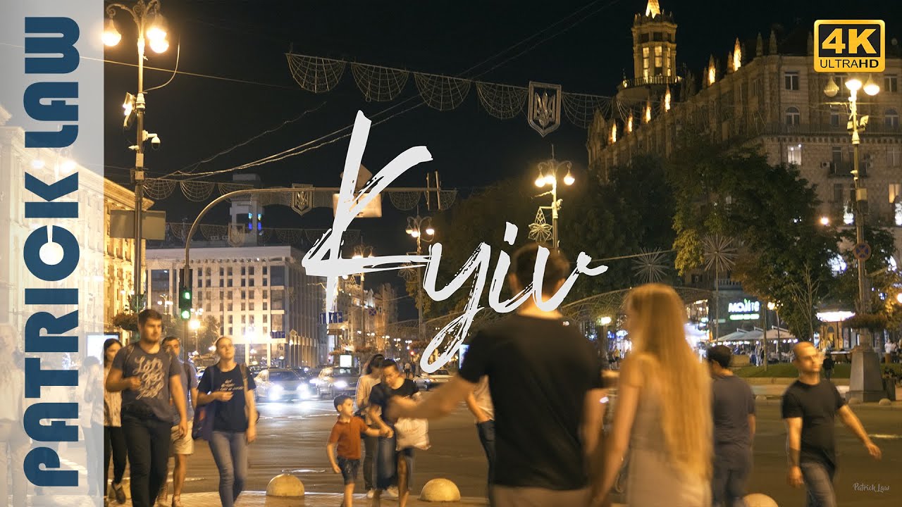 【Patrick Law】Kyiv (Kiev) Ukraine at night | Independence Square | 4K | Київ Киев Майдан Незалежності