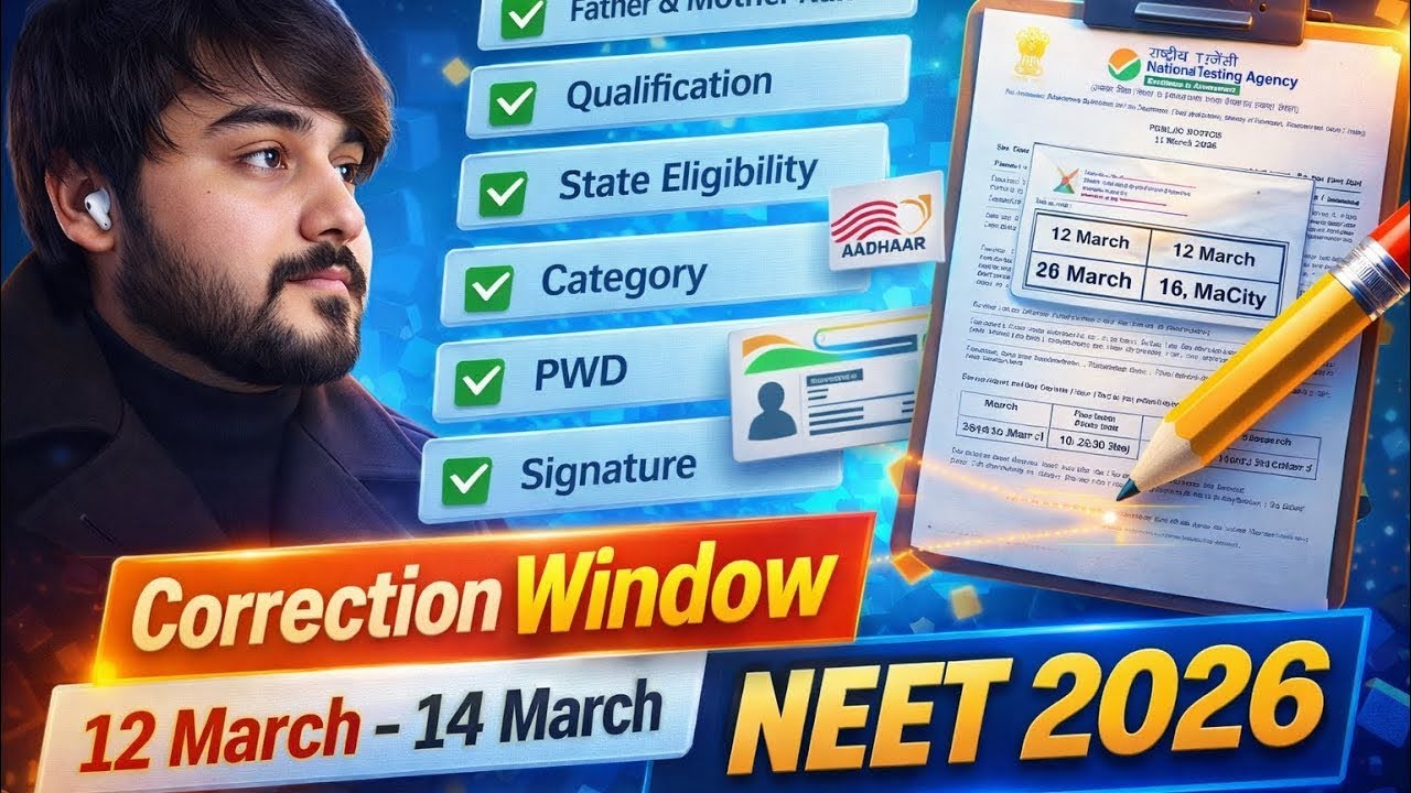 NEET 2026 Correction Window 12–14 March What Can You Edit? Father Name Category PWD Aadhaar QnA