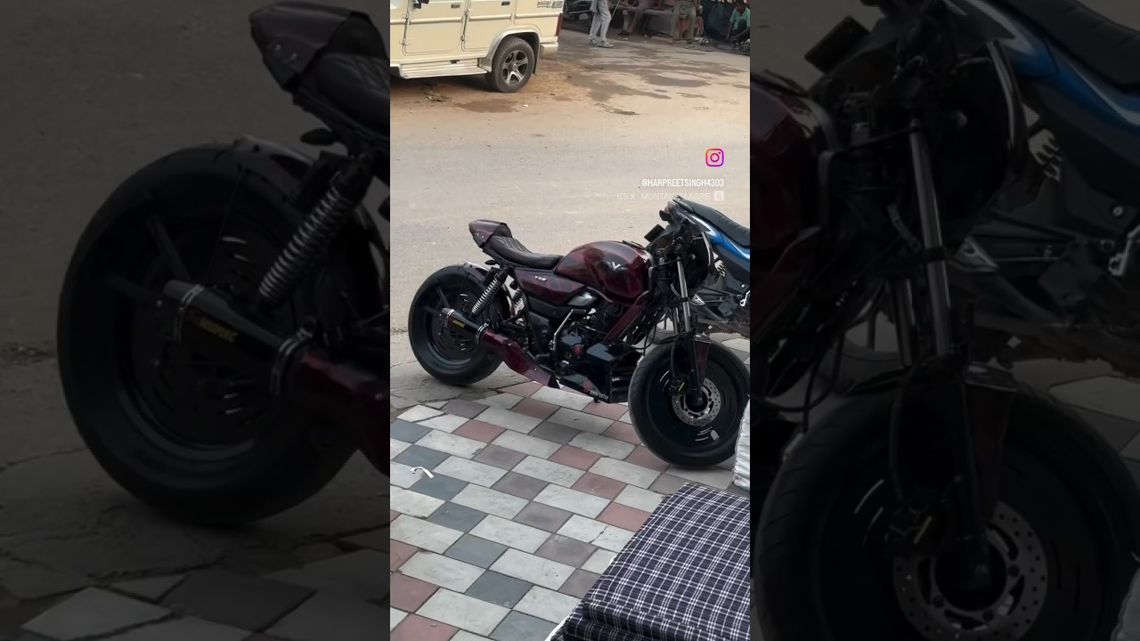modified Bajaj vikrant v15 ll cafe racer ll fiberglass build ll  #custompaint ll custom wheel cover
