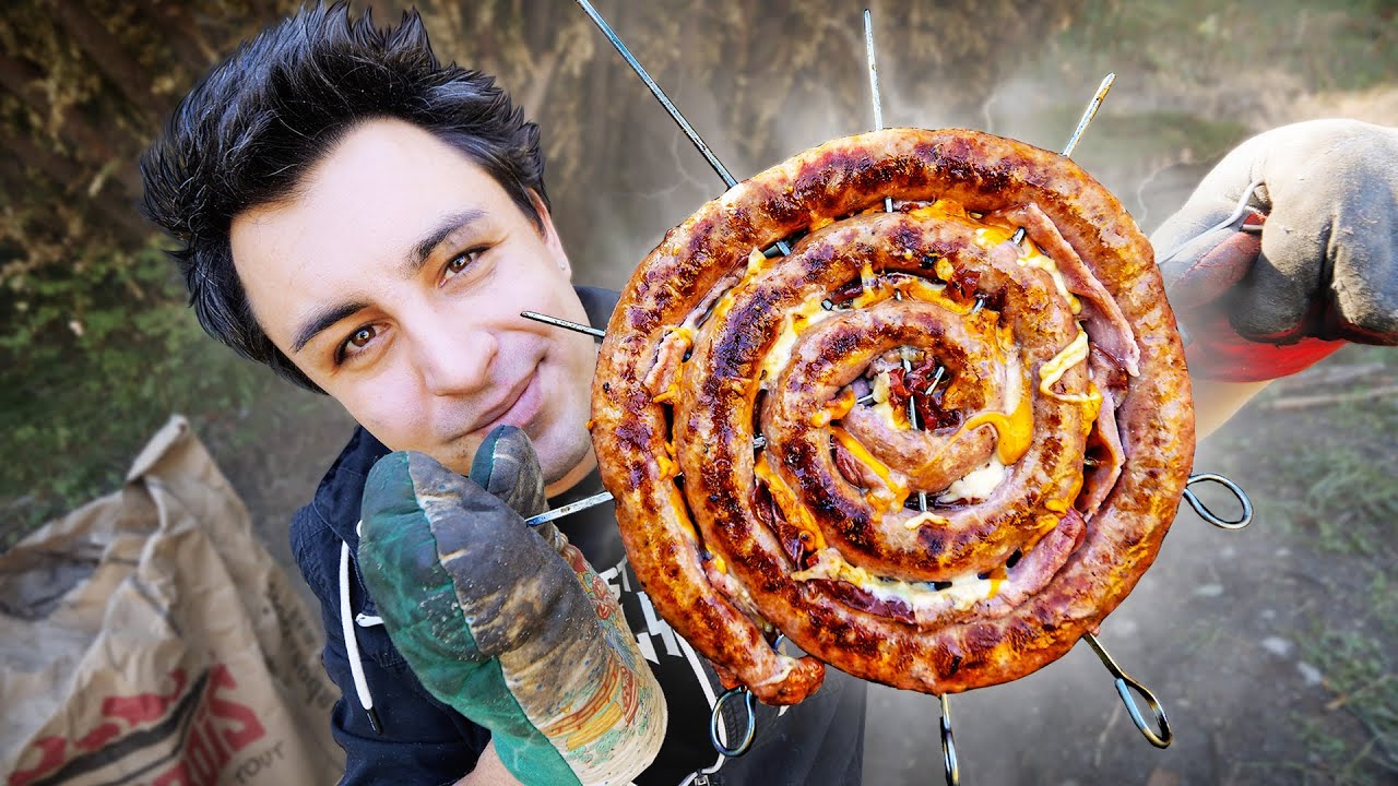 SAUCISSE CHEDDAR XXL BARBECUE D'UN MÈTRE !