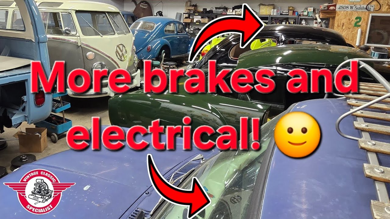 VCS Vintage VW Restoration shop daily update, Episode 613, brake assembly on the '56 & notch wiring