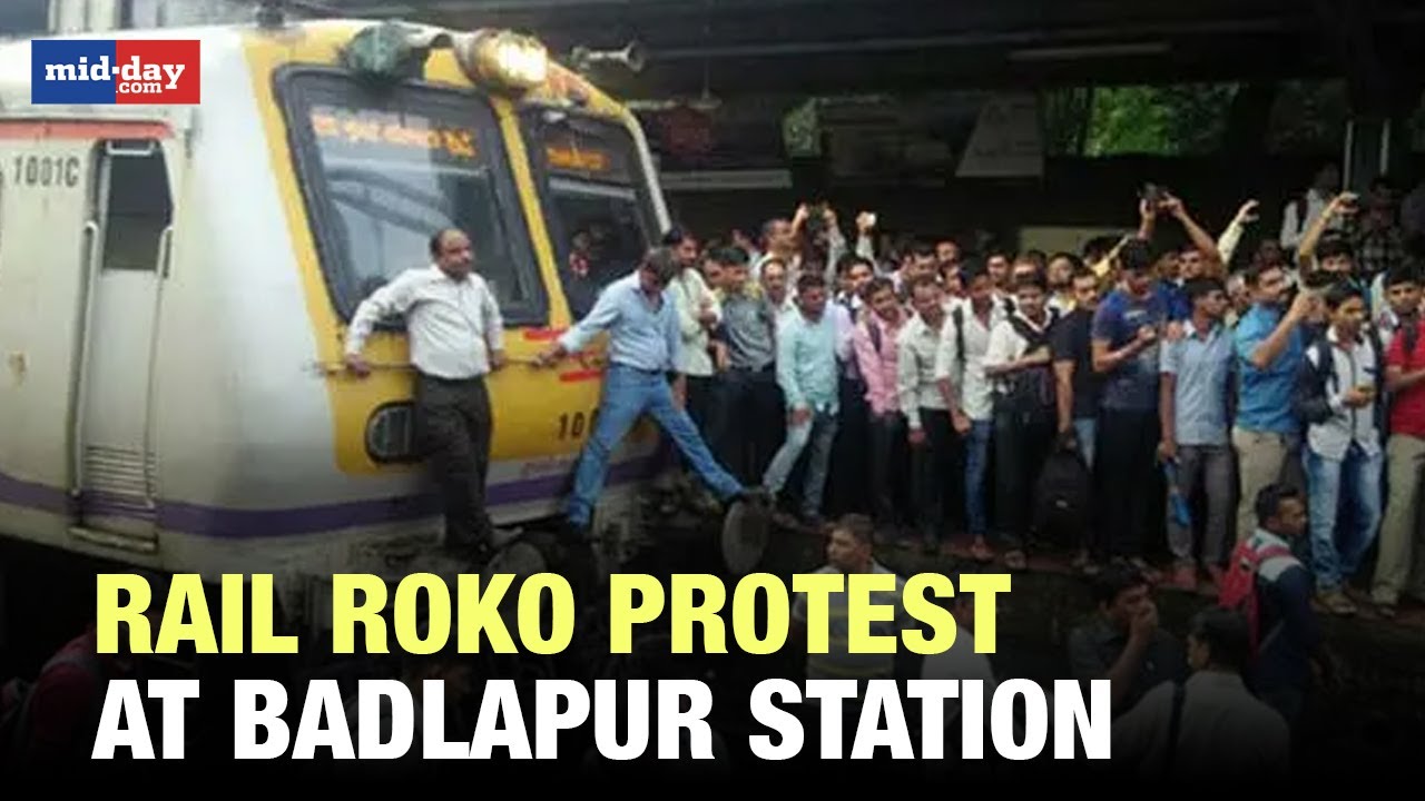 Commuters stage 'Rail Roko' protest at Badlapur station against alleged molestation of a girl