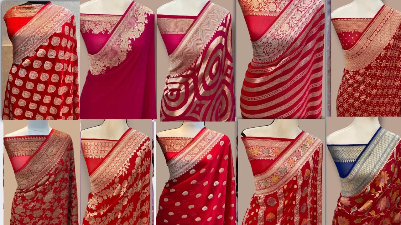 100+New🎉🎉🔥 Trendy Pure Khaddi Georgette banarasi sarees l खूबसूरत खड्डी साड़ी ke design l Sarees❤️❤️