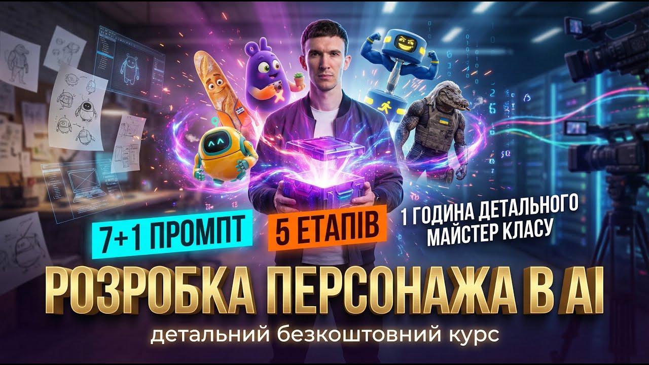 РОЗРОБКА ПЕРСОНАЖА В AI: Детальний безкоштовний курс (1 ГОДИНА)