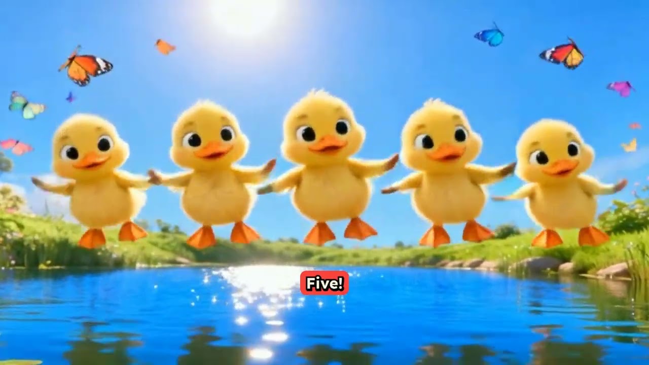 5 Little Ducks Song 🦆 | Counting Song for Kids | Fun Sing Along
