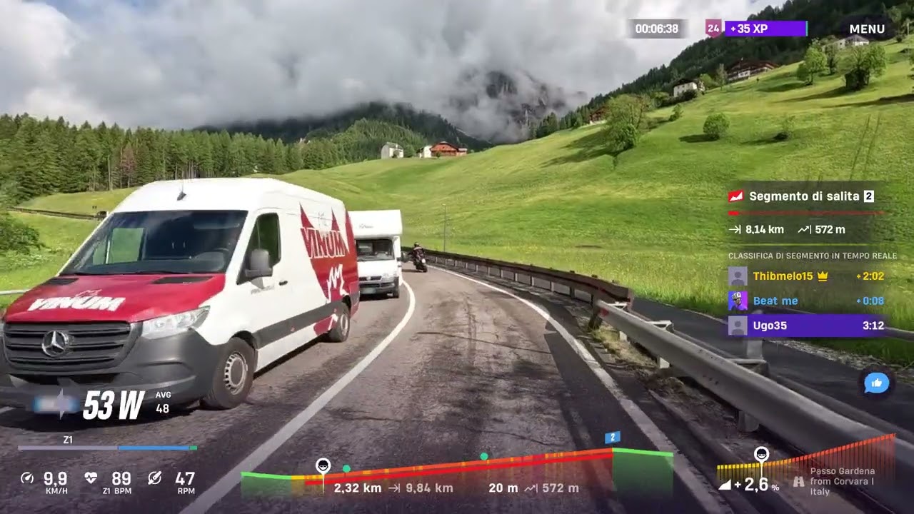 Picchi Ugo, Passo Gardena, 12km  12%  mt592