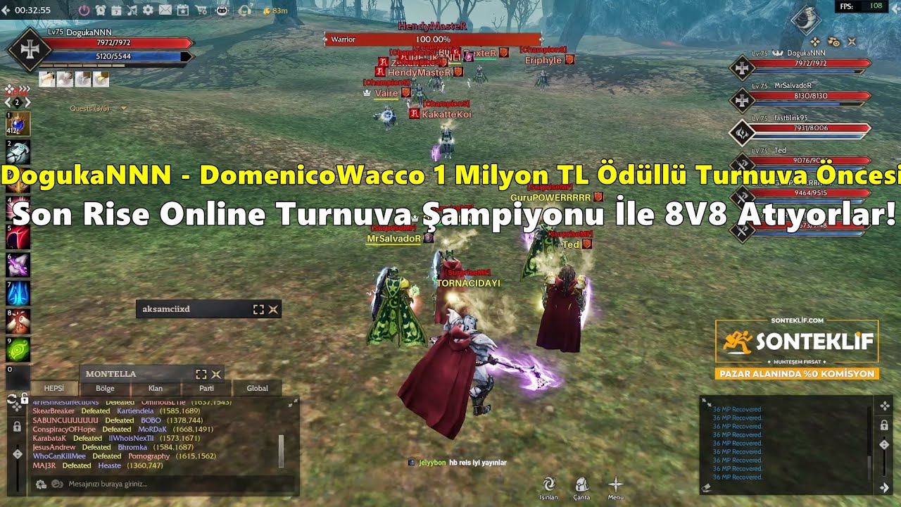 SurpriseMF Rise Online Şampiyon Clanıyla 8VS8 Atıyorlar! | Rise Online