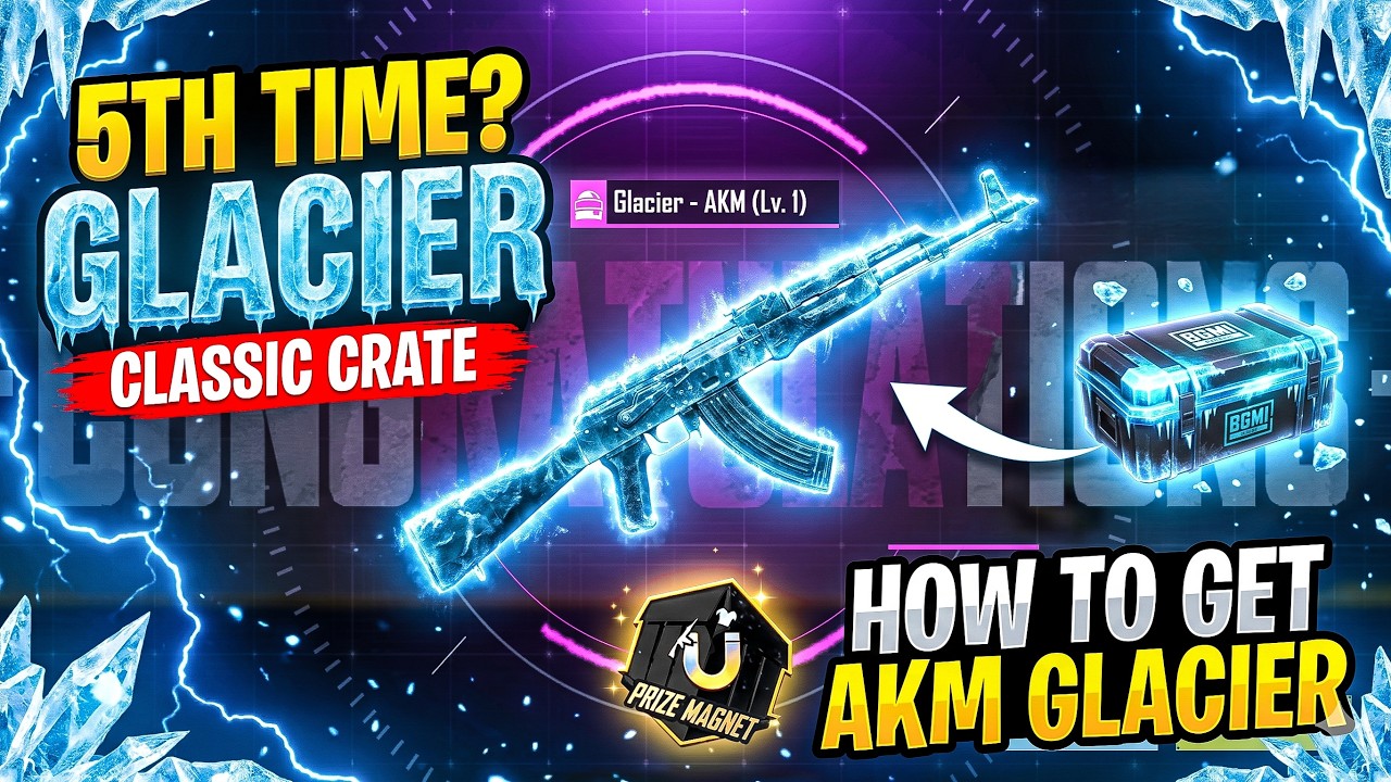 😱 HOW TO GET AKM GLACIER IN BGMI / AKM GLACIER CLASSIC CRATE OPENING TRICK
