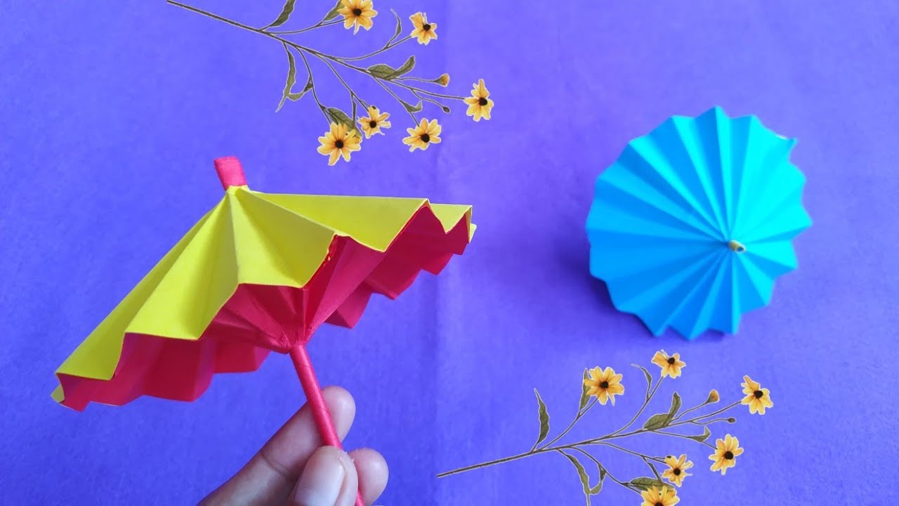 Cara membuat payung kertas - Origami Kreatif - Origami mudah untuk anak-anak