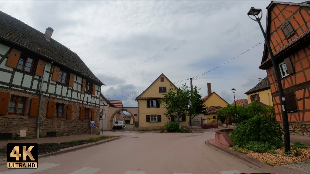 A drive from Offenburg, Germany to Rosheim, France.