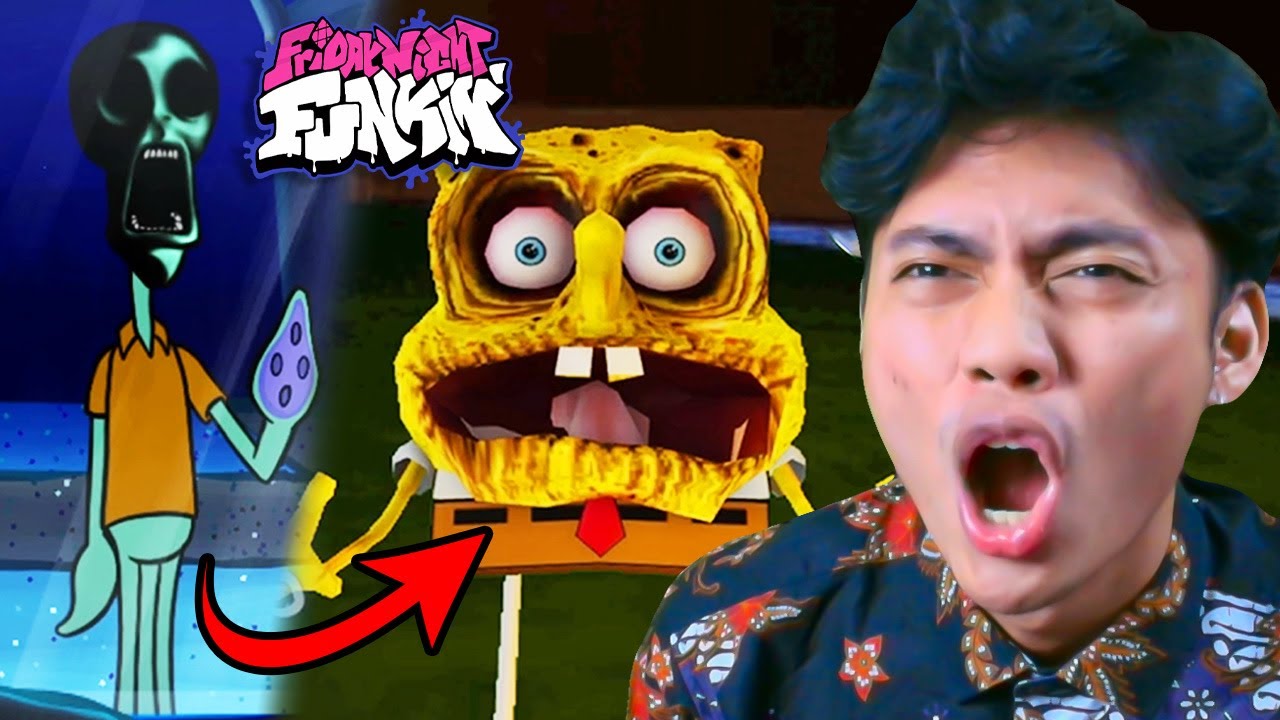 BERTEMU ANOMALI SPONGEBOB DAN SQUIDWARD! Friday Night Funkin': Mistful Crimson Morning - Indonesia